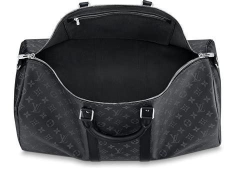 black and grey lv|Keepall Bandoulière 55 Oversized Duffle .